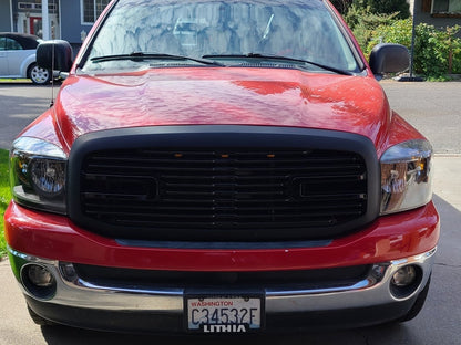 RedRock Boss Upper Replacement Grille with LED DRL; Matte Black (06-08 RAM 1500)