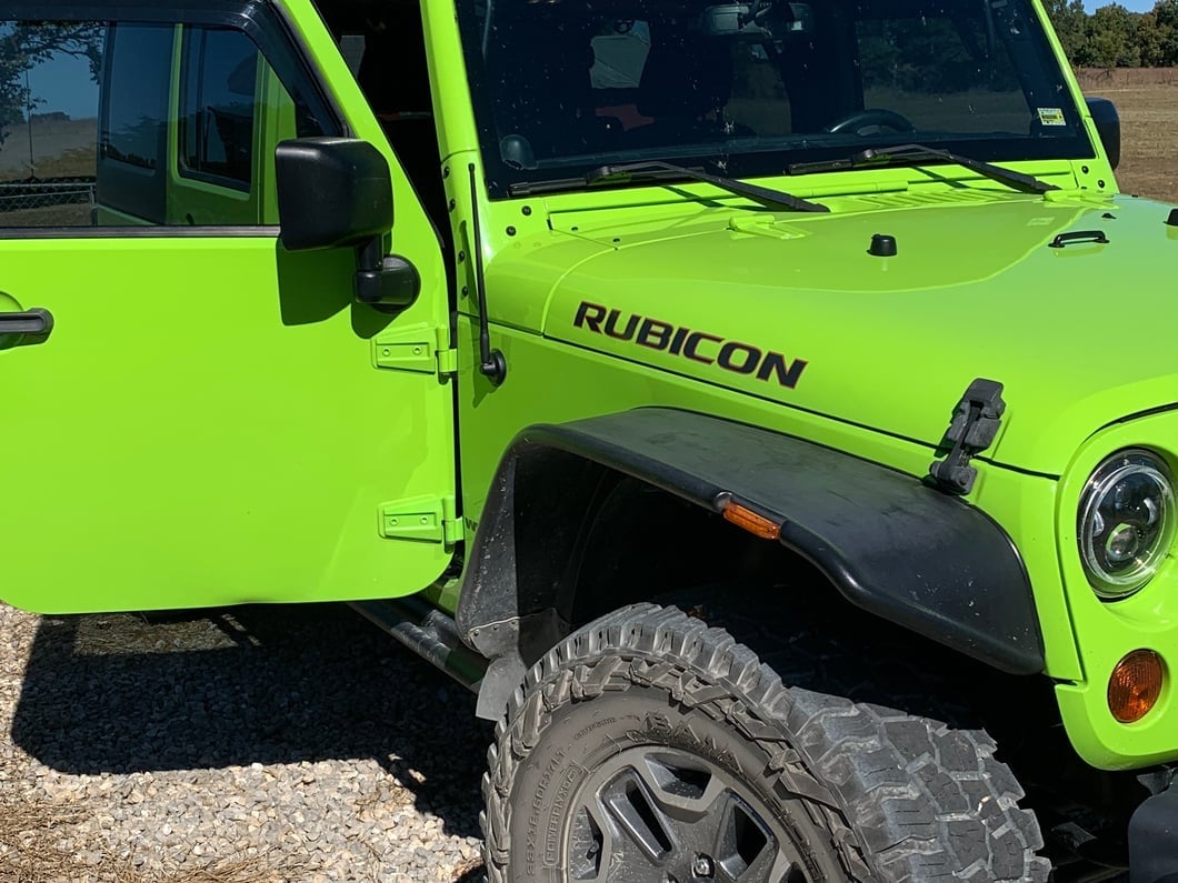 Jeep Licensed by RedRock Rubicon Hood Logo Decal; Red and Black (07-18 Jeep Wrangler JK)