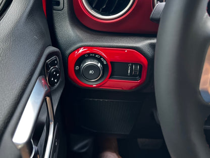RedRock Headlight Switch Trim; Red (18-25 Jeep Wrangler JL)