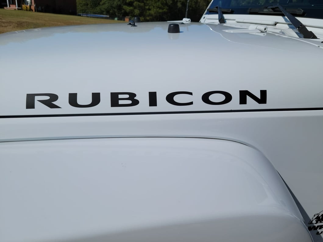 Jeep Licensed by RedRock Rubicon Hood Logo; Matte Black (07-18 Jeep Wrangler JK)