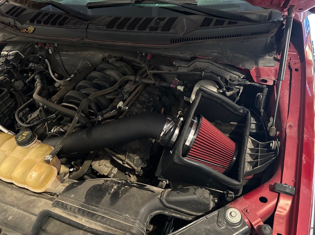 RedRock Cold Air Intake; Black Wrinkle (15-20 5.0L F-150)