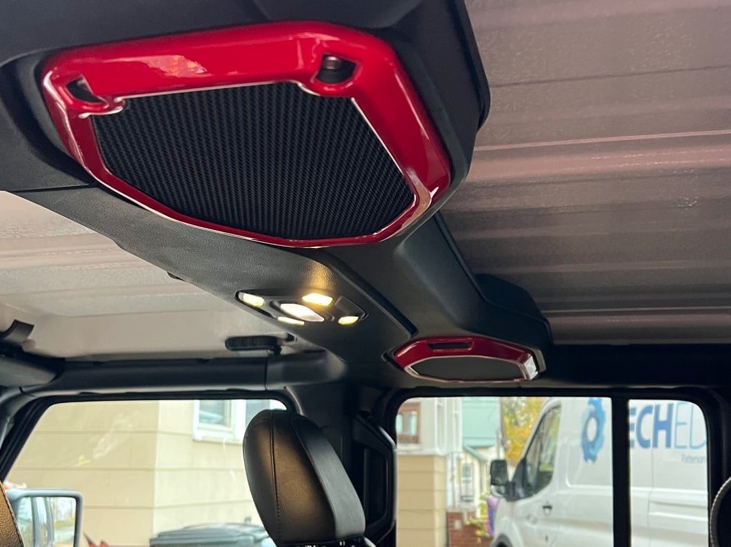RedRock Roof Speaker Trim; Red (18-23 Jeep Wrangler JL)