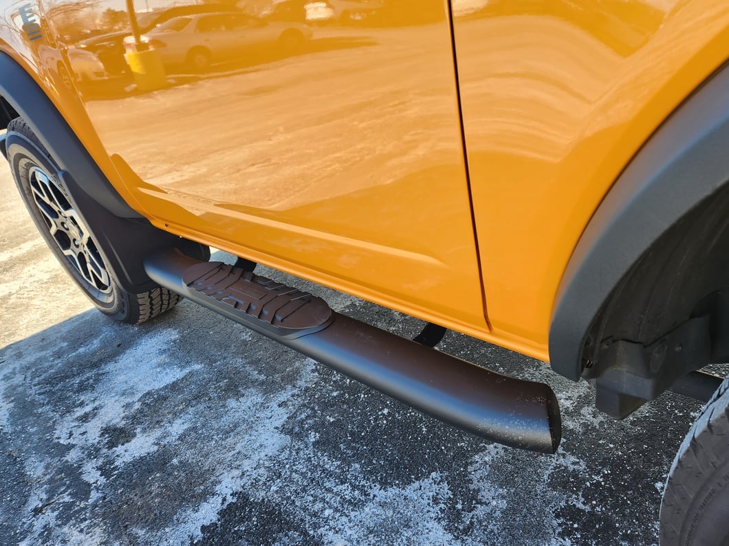 RedRock 5-Inch Oval Bent End Side Step Bars; Black (21-25 Bronco 2-Door)