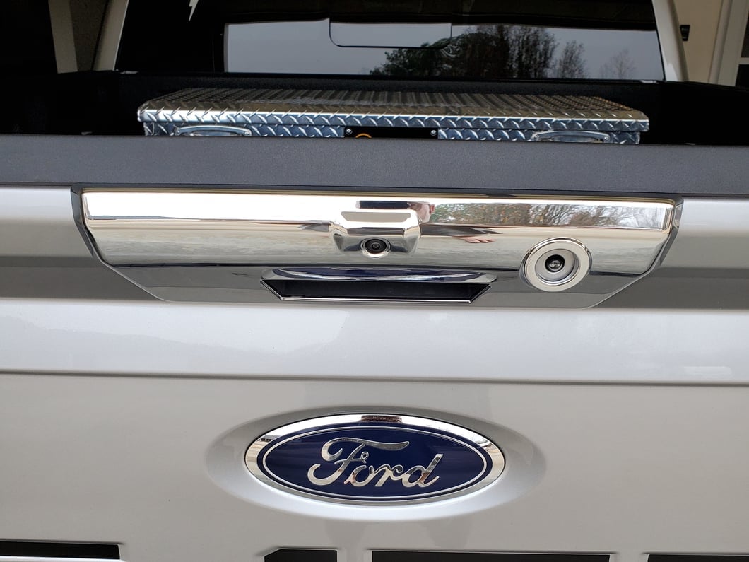 RedRock Tailgate Handle Cover; Chrome (21-25 F-150 w/ Power Fold-Down Tailgate)