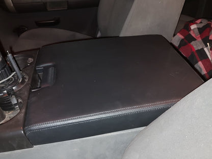 RedRock Replacement Leather Center Console Cover Only; Black (07-13 Silverado 1500)