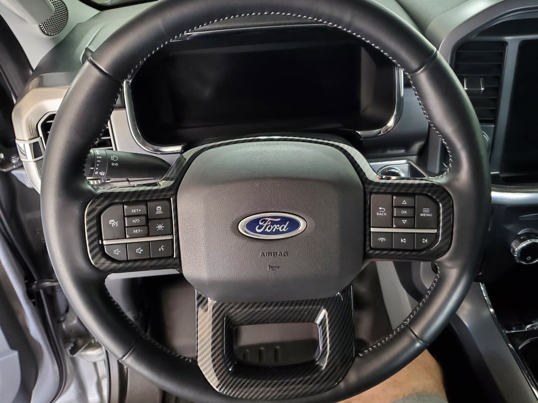 RedRock Steering Wheel Trim; Carbon Fiber (21-25 F-150)