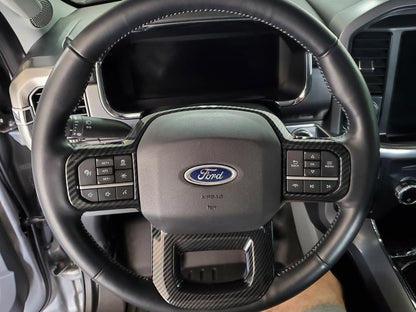 RedRock Steering Wheel Trim; Carbon Fiber (21-25 F-150)