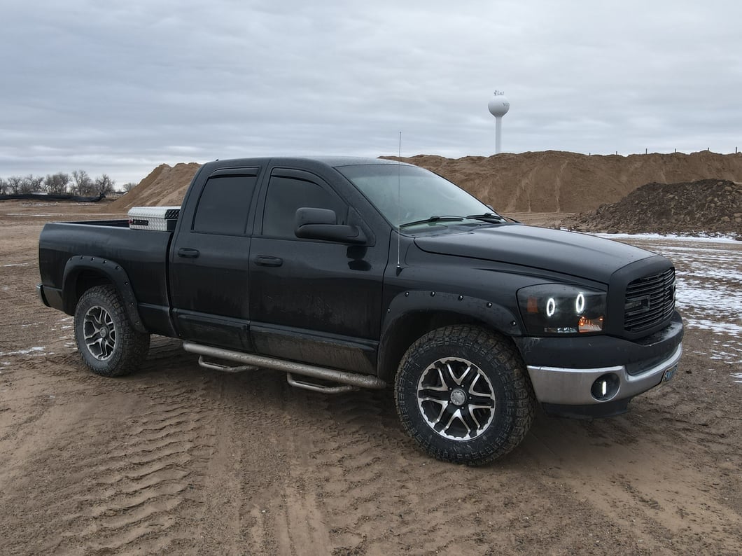 RedRock Boss Upper Replacement Grille with LED DRL; Matte Black (06-08 RAM 1500)
