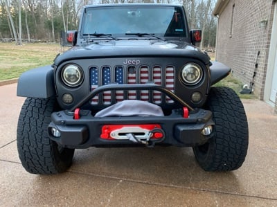 Jeep Licensed by RedRock Slim Fender Flares with Jeep Logo; Front (07-18 Jeep Wrangler JK)
