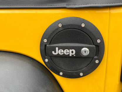 Jeep Licensed by RedRock Locking Fuel Door with Printed Jeep Logo (07-18 Jeep Wrangler JK)