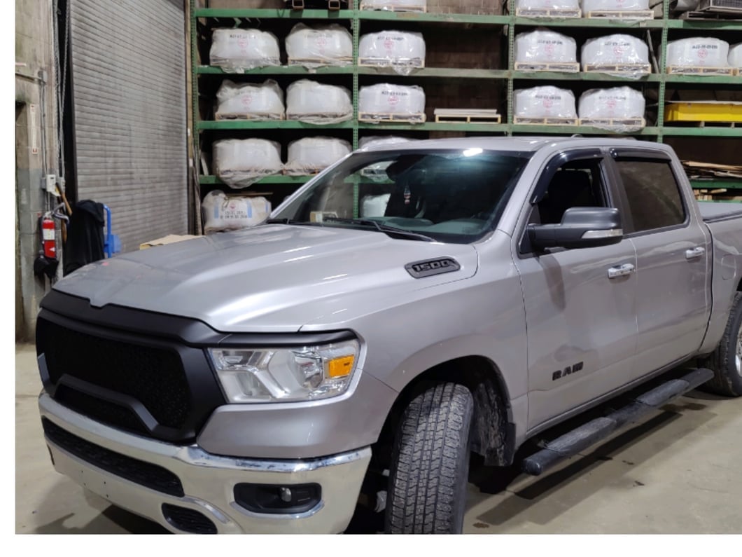 RedRock Rebel Style Upper Replacement Grille with LED DRL; Matte Black (19-24 RAM 1500 Big Horn, Laramie, Lone Star, Tradesman, Excluding Classic)