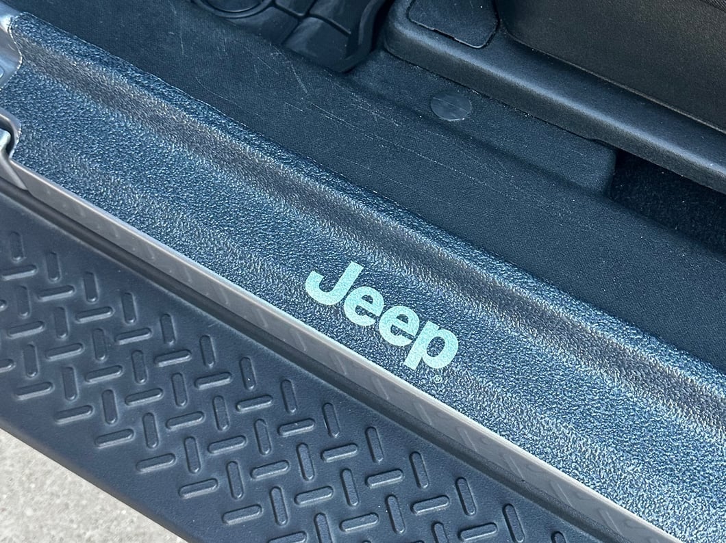 Jeep Licensed by RedRock Carbon Fiber Door Sill Decal; Metallic (07-18 Jeep Wrangler JK)