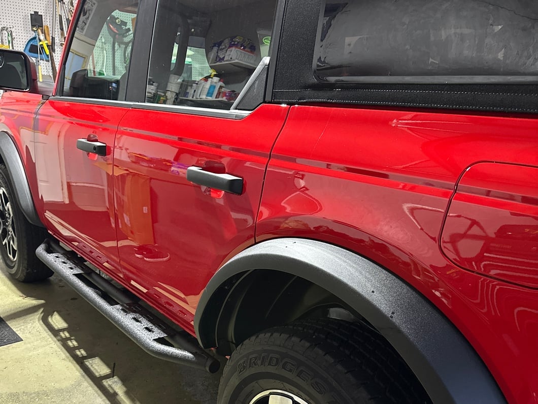 RedRock Side Armor with Step Pads; Textured Black (21-25 Bronco 4-Door)
