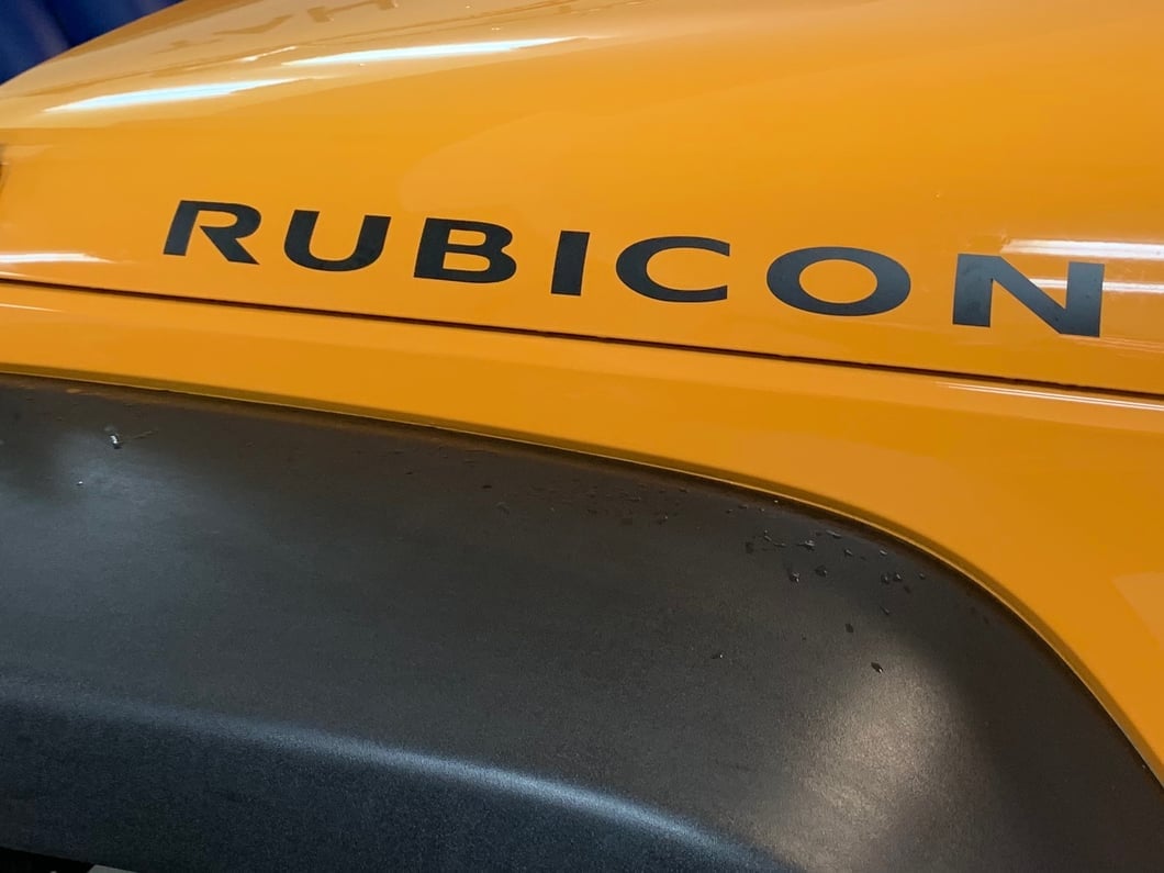 Jeep Licensed by RedRock Rubicon Hood Logo; Matte Black (07-18 Jeep Wrangler JK)