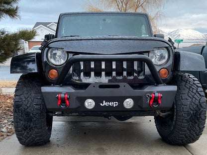 Jeep Licensed by RedRock HD Stubby Front Bumper with LED Jeep Logo Backlight (07-18 Jeep Wrangler JK)