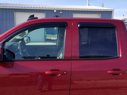 RedRock Window Deflectors; Front and Rear; Smoked (14-18 Silverado 1500 Double Cab)
