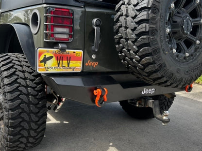 Jeep Licensed by RedRock HD Rear Bumper with LED Jeep Logo Backlight (07-18 Jeep Wrangler JK)