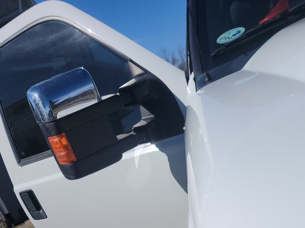 RedRock Top Half Mirror Covers; Chrome (11-14 F-250 Super Duty)