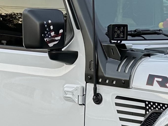 Jeep Licensed by RedRock Jeep Peace Grille decal; Real Flag (87-18 Wrangler YJ, TJ & JK)