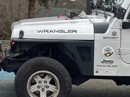 Jeep Licensed by RedRock Wrangler Hood Logo; Black (97-06 Jeep Wrangler TJ)