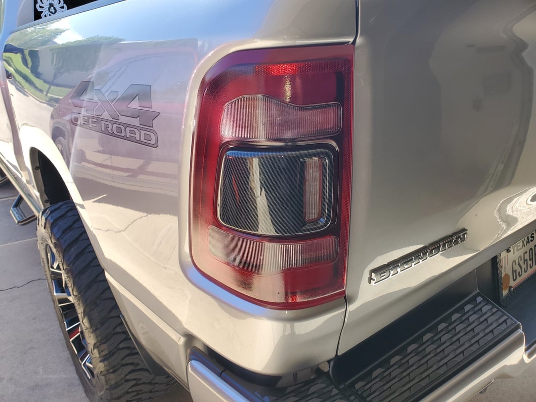 RedRock Tail Light Cover Trim; Carbon Fiber (19-24 RAM 1500 w/ Factory LED Tail Lights)