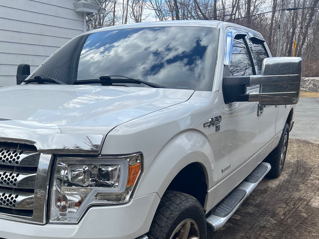 RedRock Full Towing Mirror Covers; Chrome (09-14 F-150)