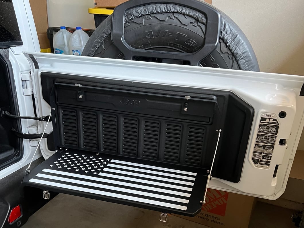 RedRock Tailgate Storage Rack; Stars and Stripes (18-22 Jeep Wrangler JL)