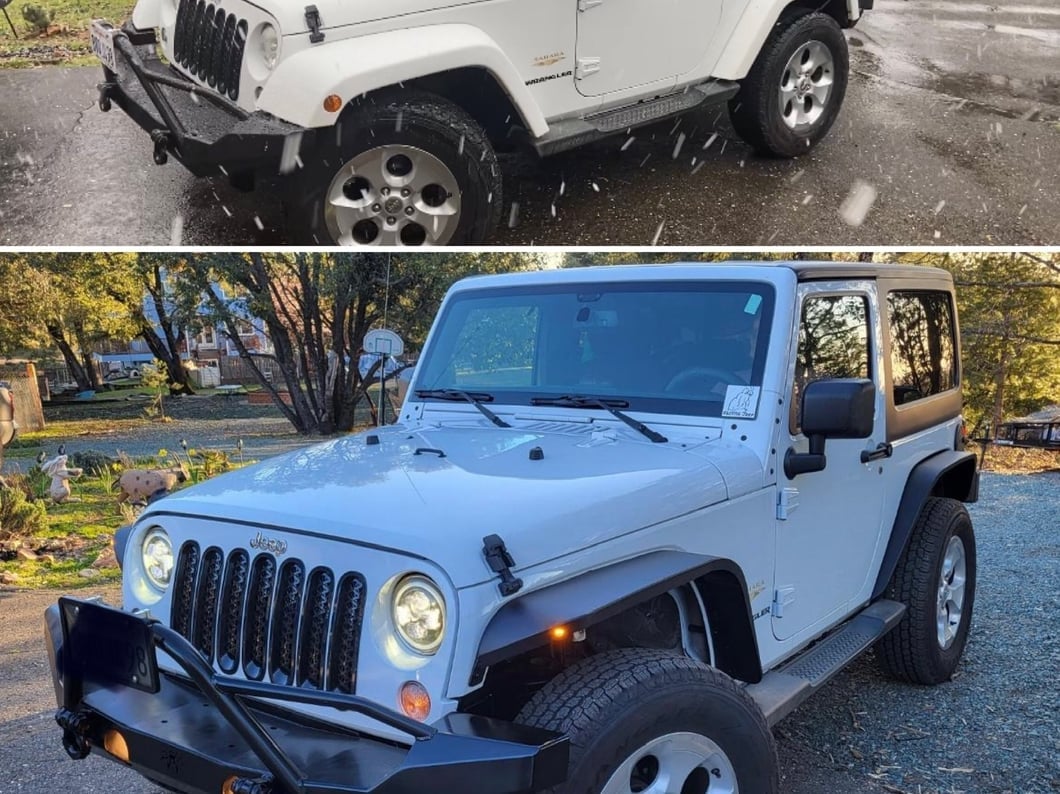 Jeep Licensed by RedRock Slim Fender Flares with Jeep Logo; Front (07-18 Jeep Wrangler JK)