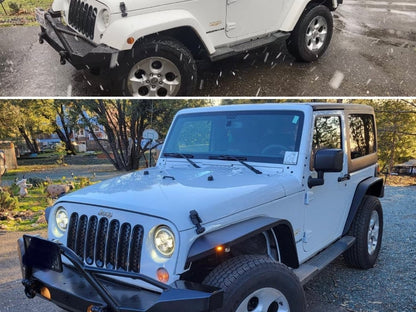 Jeep Licensed by RedRock Slim Fender Flares with Jeep Logo; Front (07-18 Jeep Wrangler JK)