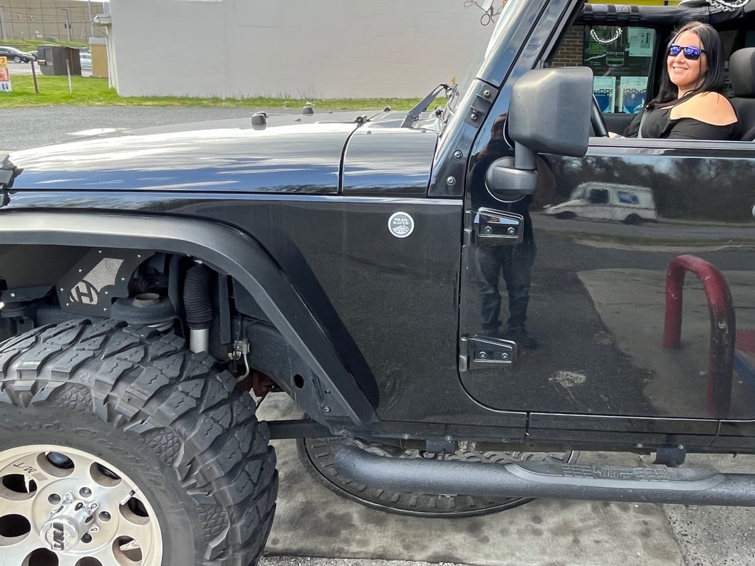 Jeep Licensed by RedRock Slim Fender Flares with Jeep Logo; Front (07-18 Jeep Wrangler JK)