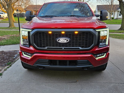 RedRock Baja Upper Replacement Grille with LED Lighting; Charcoal (21-23 F-150, Excluding Raptor & Tremor)