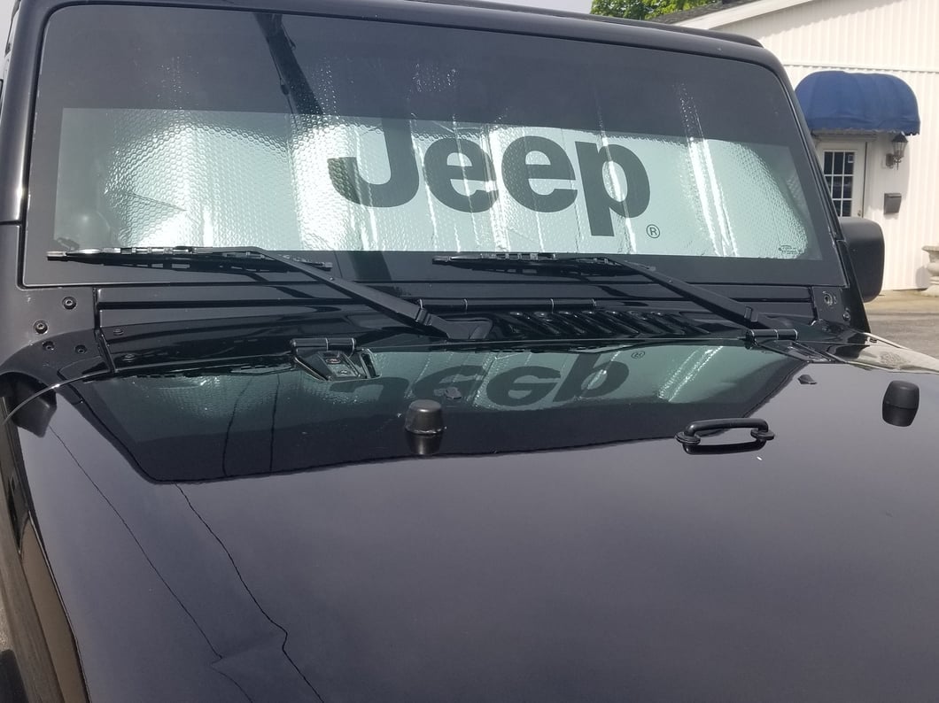 Jeep Licensed by RedRock Front Windshield Sun Shade with Jeep Logo (07-18 Jeep Wrangler JK)