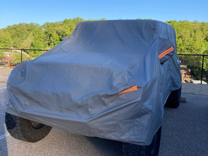 RedRock 4-Layer Breathable Full Car Cover; Gray (07-18 Jeep Wrangler JK 4-Door)
