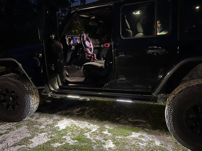 RedRock Aluminum Side Step Bars with LED Running Lights, Sequential Signals and Step Lights (18-25 Jeep Wrangler JL 4-Door)