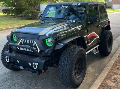RedRock Open Wide Grille with LED DRL (18-25 Jeep Wrangler JL w/o TrailCam)