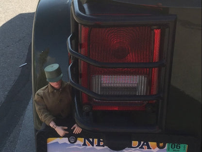 RedRock Wrap-Around Tail Light Guards; Gloss Black (07-18 Jeep Wrangler JK)