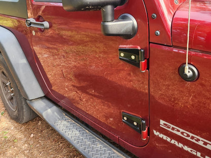 RedRock Door Hinges; Black (07-18 Jeep Wrangler JK 2-Door)