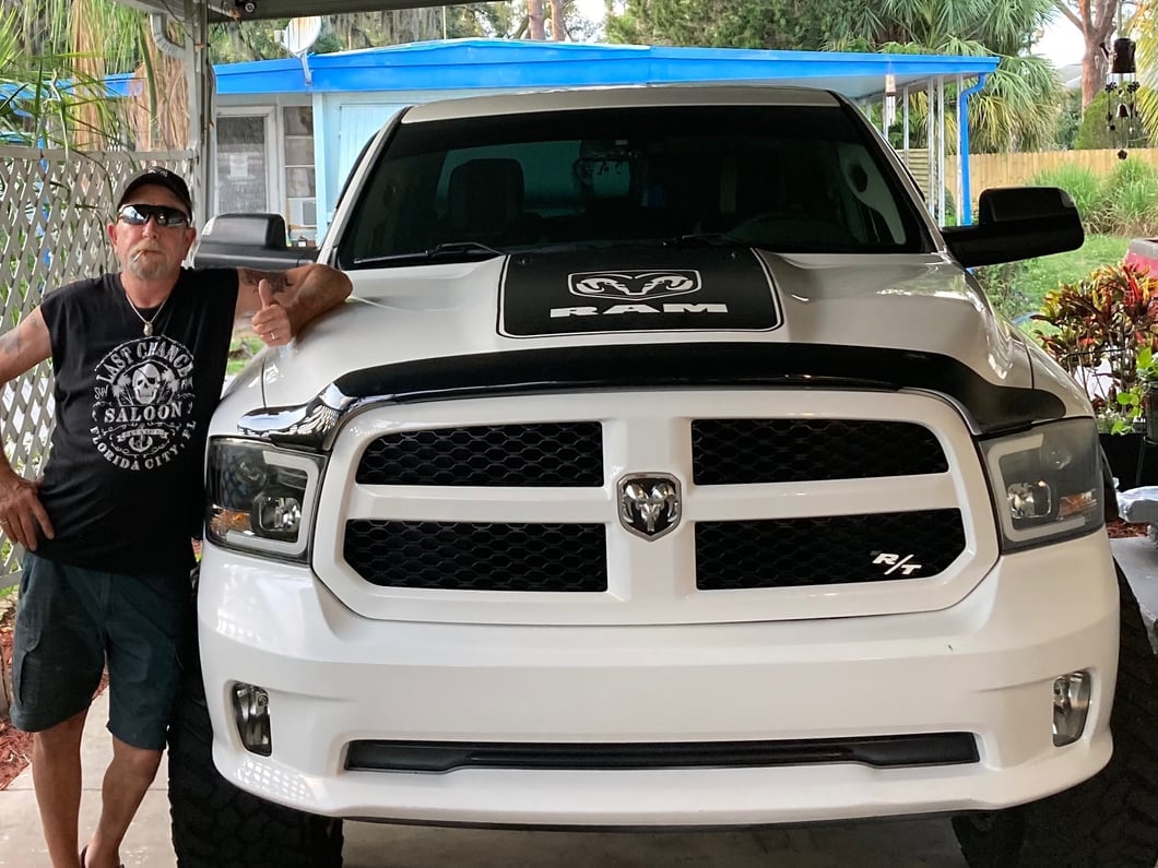 RAM Licensed by RedRock Hood Decal with Logo; Matte Black (09-18 RAM 1500, Excluding Rebel)