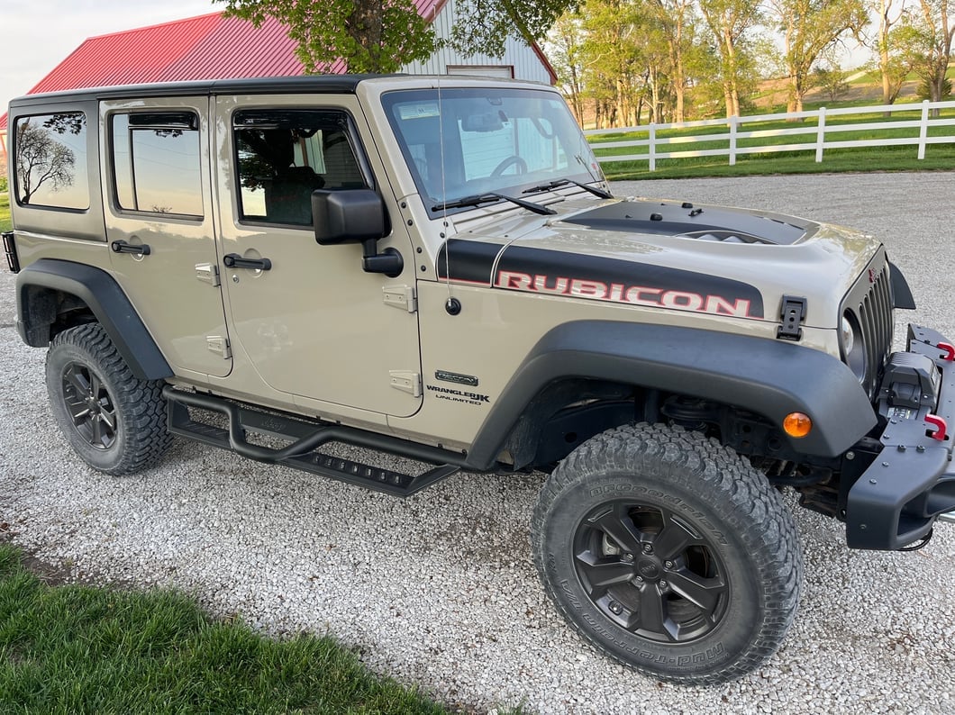 Jeep Licensed by RedRock HD Drop Side Step Bars with Jeep Logo (07-18 Jeep Wrangler JK 4-Door)