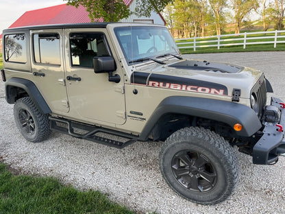 Jeep Licensed by RedRock HD Drop Side Step Bars with Jeep Logo (07-18 Jeep Wrangler JK 4-Door)