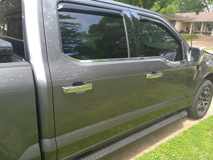 RedRock Front and Rear Door Handle Covers; Chrome (21-25 F-150 SuperCrew w/ Smart Key Button)