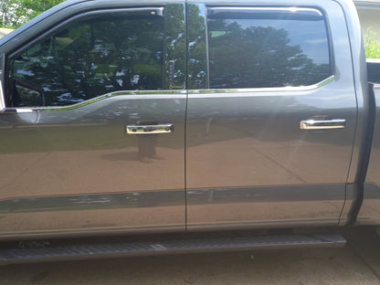 RedRock Front and Rear Door Handle Covers; Chrome (21-25 F-150 SuperCrew w/ Smart Key Button)
