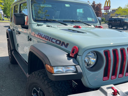 RedRock Grille Inserts; Red (18-23 Jeep Wrangler JL w/o TrailCam, Excluding Rubicon & Sahara)