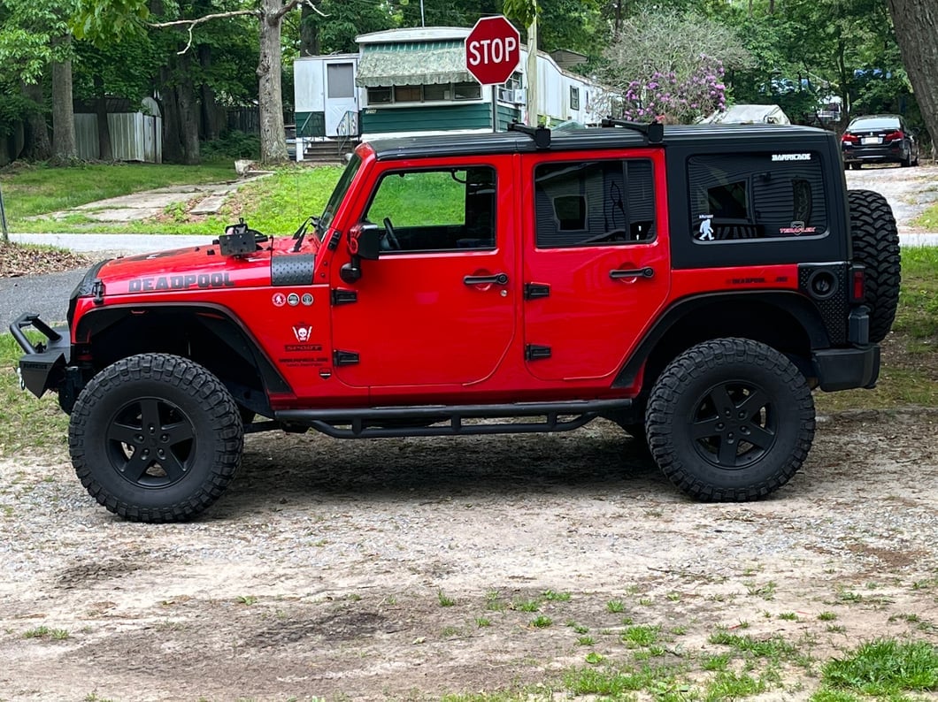 RedRock Plastic Rear Quarter Panel Body Armor Kit; Black (07-18 Jeep Wrangler JK 4-Door)