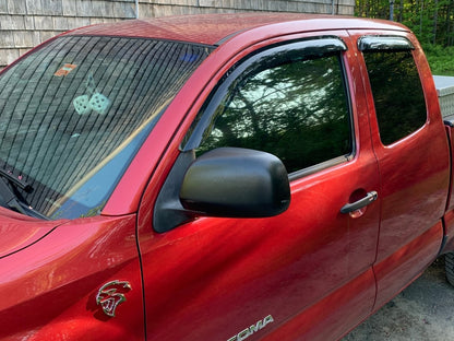 RedRock Window Deflectors; Front and Rear; Smoked (05-15 Tacoma Access Cab)