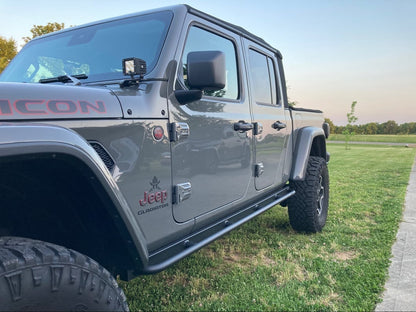 Jeep Licensed by RedRock Enhanced Rubi Rails with Jeep Logo; Textured Black (20-25 Jeep Gladiator JT)