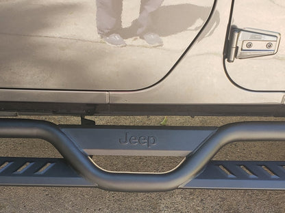 Jeep Licensed by RedRock HD Drop Side Step Bars with Jeep Logo (07-18 Jeep Wrangler JK 4-Door)