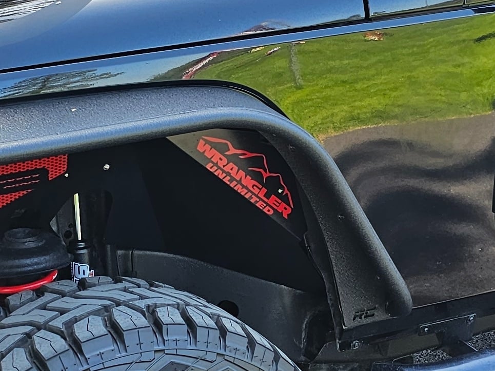 Jeep Licensed by RedRock Mountain Wrangler Unlimited Decal; Red (87-18 Jeep Wrangler YJ, TJ & JK)