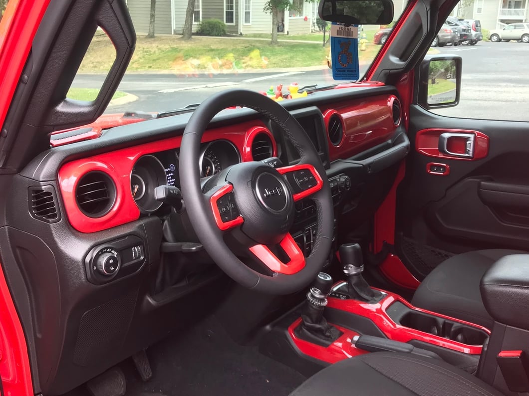 RedRock Door Lock Trim Bezels; Red (20-25 Jeep Gladiator JT)