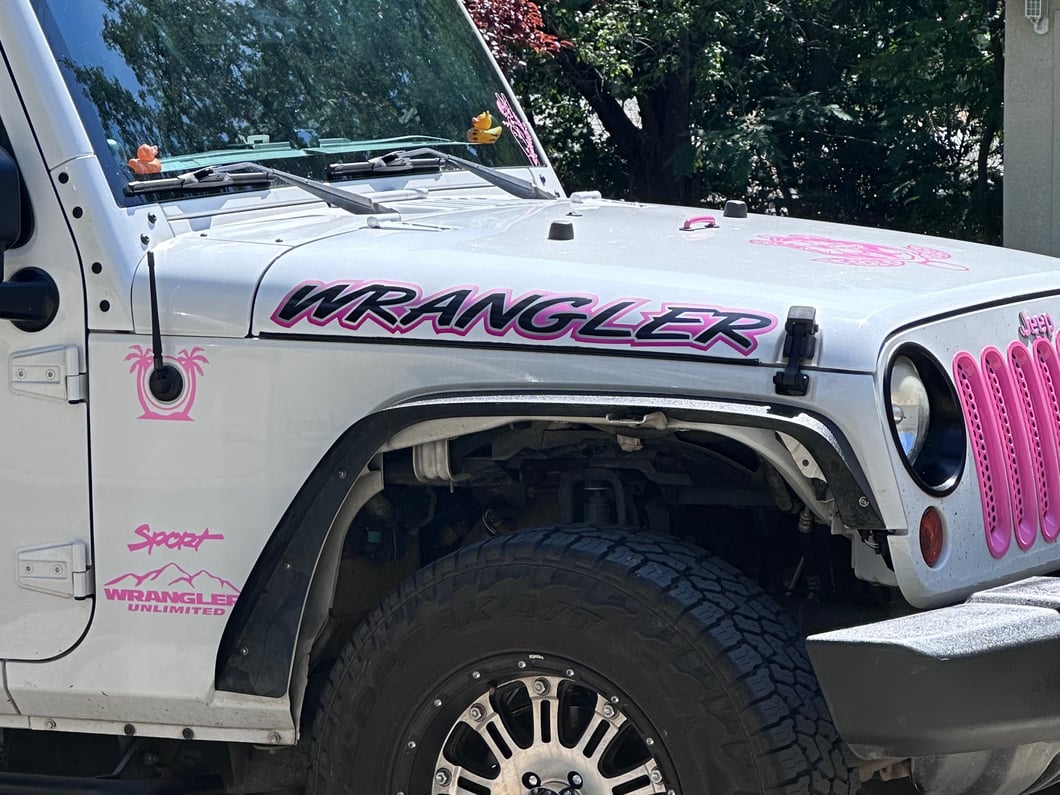 Jeep Licensed by RedRock Mountain Wrangler Unlimited Decal; Pink (87-18 Jeep Wrangler YJ, TJ & JK)